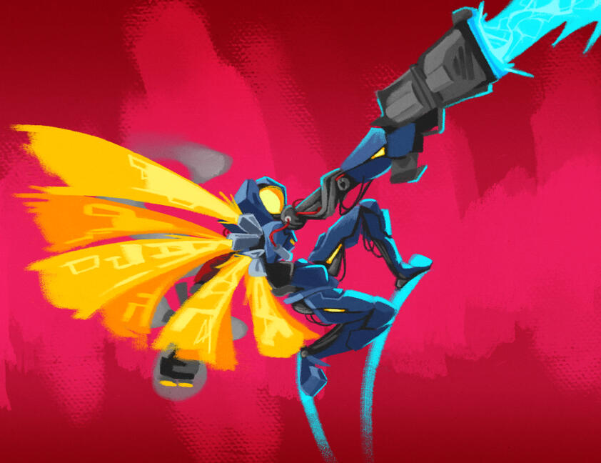 Ultrakill's 'V.1' - Colored Illustration, 2023