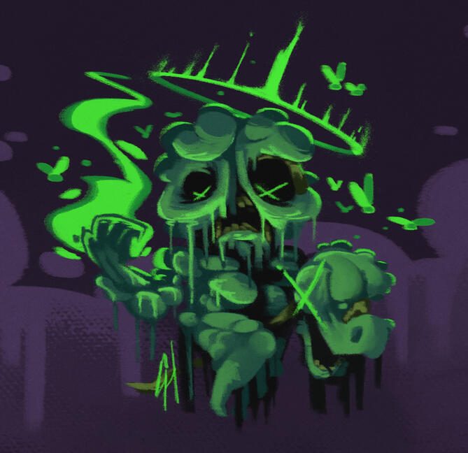 The Binding of Isaac's 'Pestilence' - Colored Illustration, 2023